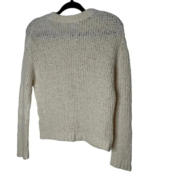 Vince Merino Wool Blend Chunky Knit Long Sleeve Cream Sweater Size Small - Picture 8 of 8
